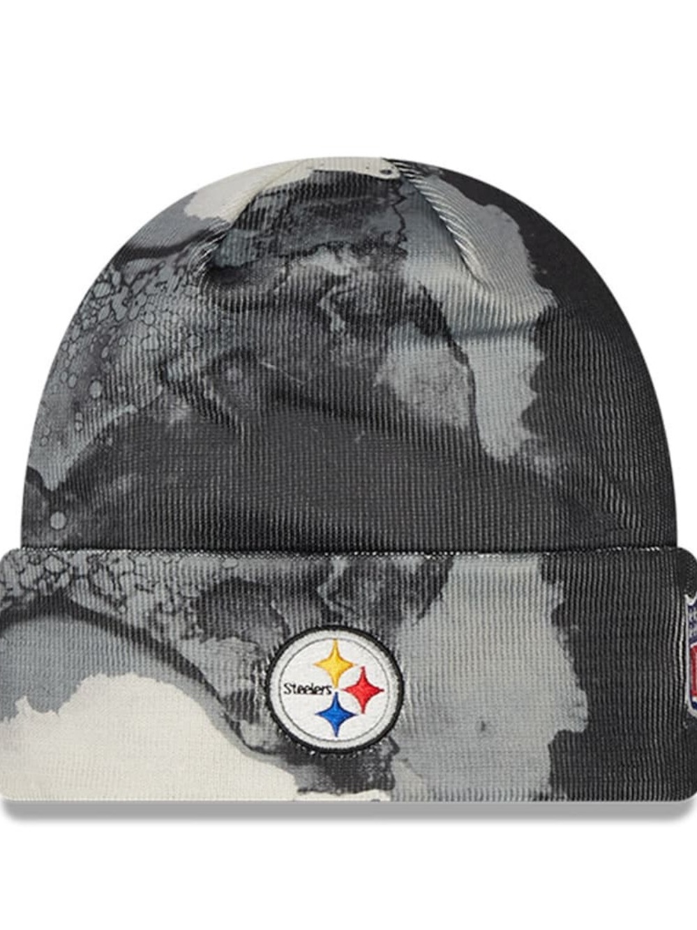 Pittsburgh Steelers New Era Sideline Ink Dye Cuffed Knit Hat Beanie - Black OS - Picture 2 of 7